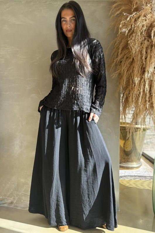 Marlowe Stretch Lace Top Black